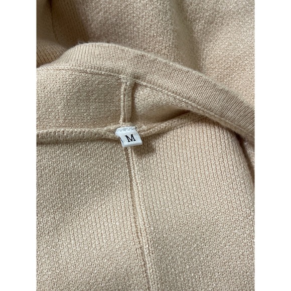 Womens Beige Knit Open Front Long Sleeve Cardigan Sweater Casual Minimalist M - Picture 7 of 7